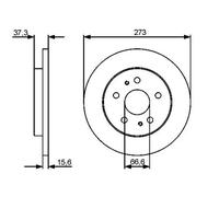 2x Brake disc solid 0 986 479 432 BOSCH for DAIHATSU TERIOS