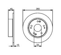 1X Brake disc for BOSCH 0 986 479 450 HONDA ACCORD VII (CM) 2.4 2002-2005