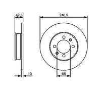 Bosch Brake Disc 0 986 479 478 - Rear Solid 240 mm - Pair (2 pieces)