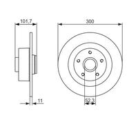 1X Brake disc BOSCH 0 986 479 573 for RENAULT LAGUNA Coupe (DT0/1) 3 2008-2015