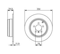 2x Brake disc solid 0 986 479 612 BOSCH for LAND ROVER RANGE ROVER Mk III