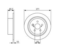 2x Brake disc solid 0 986 479 613 BOSCH for TOYOTA AVENSIS Liftback AVENSIS
