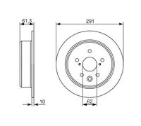 Bosch BD1501 Brake Disc Set - 291 mm Solid Discs - Rear Axle - ECE-R90 Certified - Reliable Braking, Stable Performance, Corrosion Protection - 1 Set of 2 Discs
