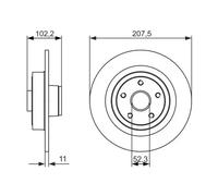 2x Brake disc solid 0 986 479 724 BOSCH for RENAULT CLIO III MEGANE II