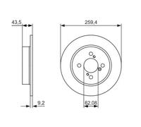 2x Brake disc solid 0 986 479 792 BOSCH for SUZUKI SWIFT III