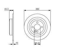 1X Brake disc BOSCH 0 986 479 A08 for MINI MINI (R56) 2 2011-2013