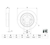 Bosch BD2646 Brake Disc Set - 302 mm Solid Discs - Rear Axle - ECE-R90 Certified - Long Service Life, Advanced Corrosion Protection - 1 Set of 2 Discs