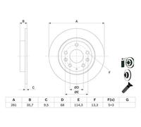 2x Brake disc solid 0 986 479 E55 BOSCH for MAZDA CX-3