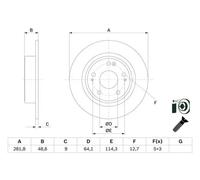 Bosch BD2821 Brake Discs - Rear Axle - ECE-R90 Certified - 1 Set of 2 Discs