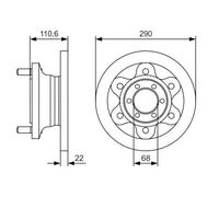 2x Brake disc solid 0 986 479 S95 BOSCH