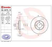 2x Brake disc solid 08.2275.10 BREMBO for FORD ESCORT Mk II CORTINA V CORTINA