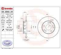 08.2950.24 Front Brake Discs 2 Pieces Pair 262mm Diameter Solid Braking Brembo