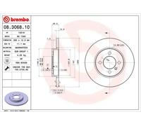 2x Brake disc solid 08.3068.10 BREMBO for BMW 3 3 Convertible
