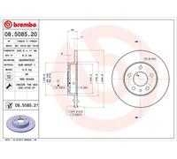 2x Brake disc solid 08.5085.21 BREMBO for ALFA ROMEO GTV SPIDER SZ RZ