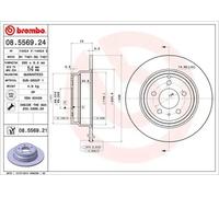2x Brake disc solid 08.5569.21 BREMBO for VOLVO 850 850 Estate S70 V70