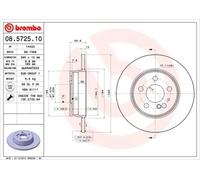 BREMBO 2x Brake Discs Solid Rear Axle Fits Mercedes-Benz S-Class 08.5725.10