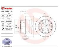 2x Brake disc solid 08.5879.10 BREMBO for OPEL SAAB