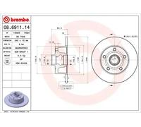 2x Brake disc solid 08.6911.14 BREMBO for AUDI A4 B5 A4 B5 Avant