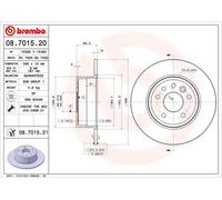 2x Brake disc solid 08.7015.21 BREMBO for SAAB 900 II Coupe 900 II 9-5 9-3