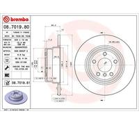Brembo Brake Disc 08.7019.81 Rear Solid 324mm Pair (2 pcs) for BMW X5
