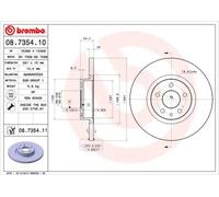 2x Brake disc solid 08.7354.11 BREMBO for ALFA ROMEO 156 156 Sportwagon 147