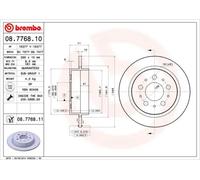 2x Brake disc solid 08.7768.10 BREMBO for VOLVO 960 940 Kombi 960 Mk II 780