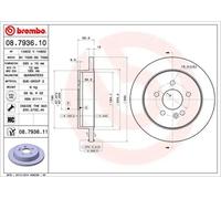 BREMBO 2x Brake Discs Solid Rear Axle Fits Mercedes-Benz M-Class 08.7936.11
