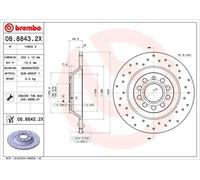 1X Brake disc BREMBO 08.8843.2X for AUDI A6 C6 (4F2) 3 2004-2006