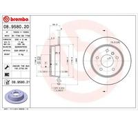 2x Brake disc solid 08.9580.21 BREMBO for MERCEDES-BENZ A-CLASS VANEO