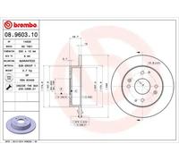 2x Brake disc solid 08.9603.10 BREMBO for ROVER 600 I