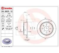 2x Brake disc solid 08.9605.10 BREMBO for ROVER LOTUS MG