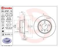 2x Brake disc solid 08.9787.11 BREMBO for BMW 1