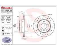 BREMBO Brake disc Perforated 08.9787.1X Brake rotor,Brake discs BMW,1 Schrägheck (E87),1 Schrägheck (E81)