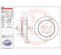 2x Brake disc solid 08.A111.11 BREMBO for LEXUS RX