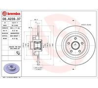 2x Brake disc solid 08.A239.37 BREMBO for RENAULT VEL SATIS ESPACE Mk IV