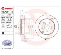 2x Brake disc solid 08.A354.10 BREMBO for TOYOTA COROLLA Verso
