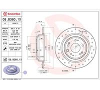 2x Brake disc solid 08.B360.1X BREMBO for HONDA ACCORD VIII ACCORD VIII Estate