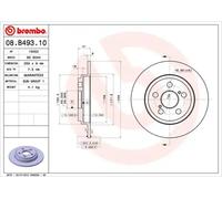 Brembo Brake Discs 10482233A (08.B493.10) Solid Rear 259mm Pair