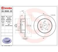 Brembo 2x Brake Discs Pair Solid Rear 281mm 08.B566.21 Set 4243106120 4243133150