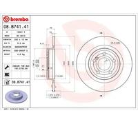 Brembo Brake Disc 08.B741.41 - Rear UV Coated PRIME LINE - Set of 2