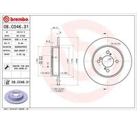 2x Brake disc solid 08.C046.31 BREMBO for SUZUKI SWIFT III