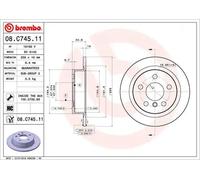 2x Brake disc solid 08.C745.11 BREMBO for MINI MINI MINI Convertible
