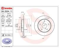 Brembo Brake Disc 08.E534.11 Rear Solid for Suzuki Swift V 1 pc