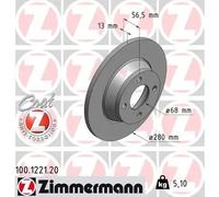 2x Brake disc solid 100.1221.20 ZIMMERMANN for AUDI 80 B4 Saloon 80 B4 Avant