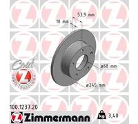 2x Brake disc solid 100.1237.20 ZIMMERMANN for AUDI A6 C5 A6 C5 Avant