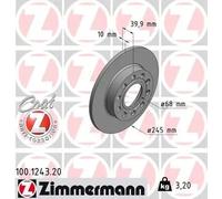 2x Brake disc solid 100.1243.20 ZIMMERMANN for AUDI A4 B6 A4 B6 Avant