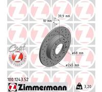 ZIMMERMANN 100.1243.52 Brake disc