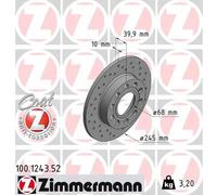 ZIMMERMANN 100.1243.52 Brake disc