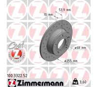 2x Brake disc solid 100.3322.52 ZIMMERMANN for AUDI A6 C5 A6 C5 Avant