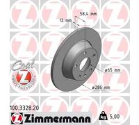 2x Brake disc solid 100.3328.20 ZIMMERMANN for AUDI TT TT Roadster